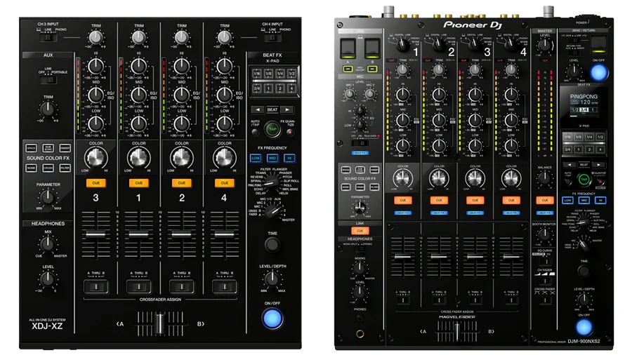 XDJ-XZとDJM-900nxs2の比較